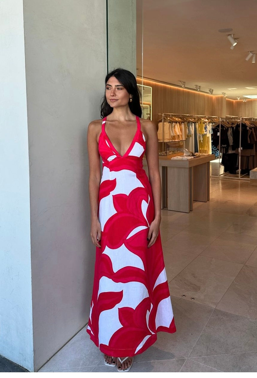 kookai red floral dress Kookai