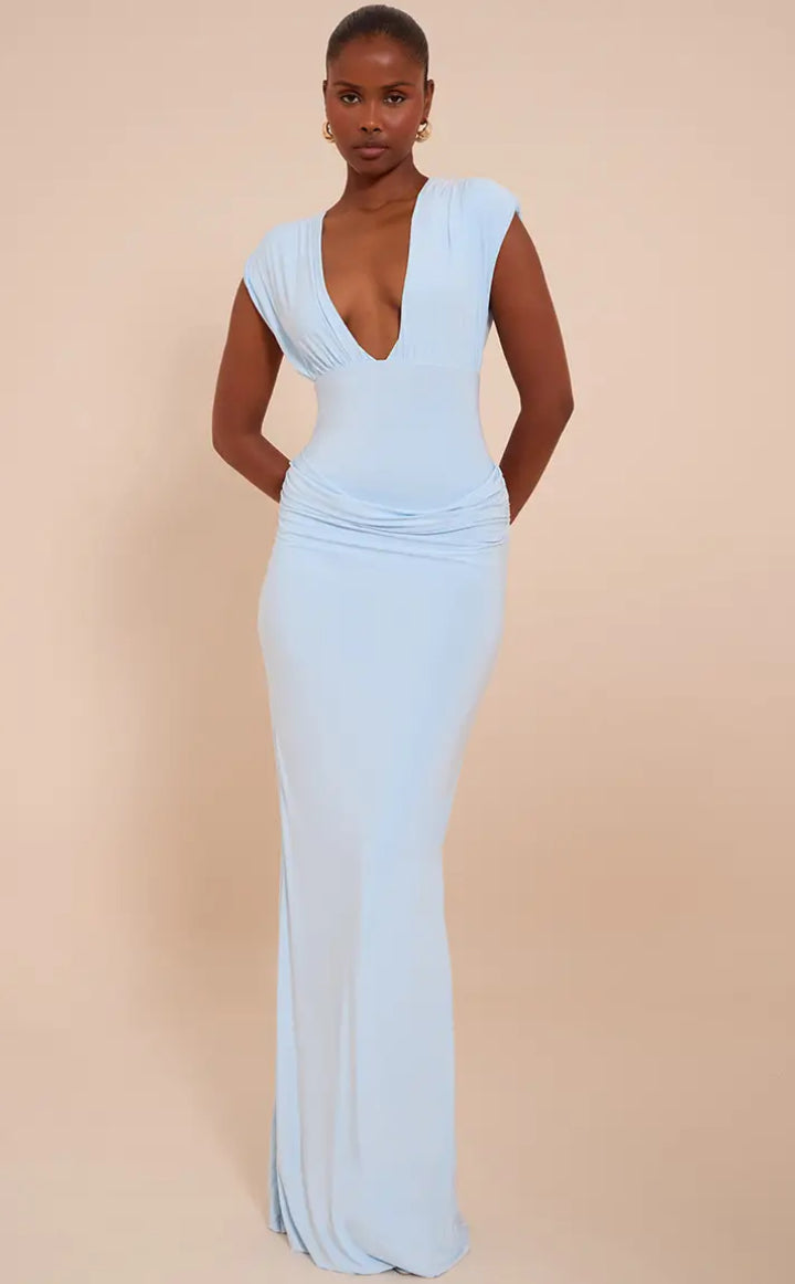 Pretty Little Thing Plunge Maxi | Blue