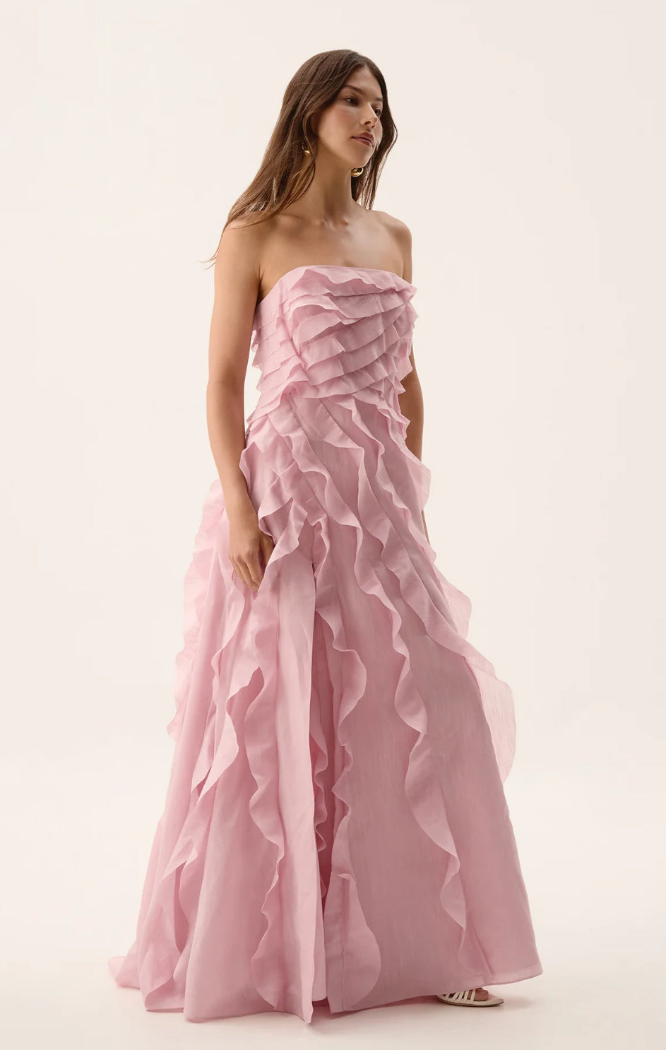 Aje Allairie Gown Chalk Pink