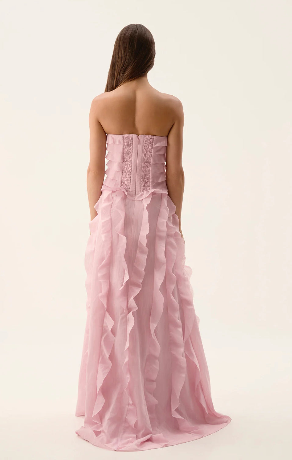 Aje Allairie Gown Chalk Pink