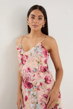 Galore Painted Rose Bias Ruffle Slip Maxi