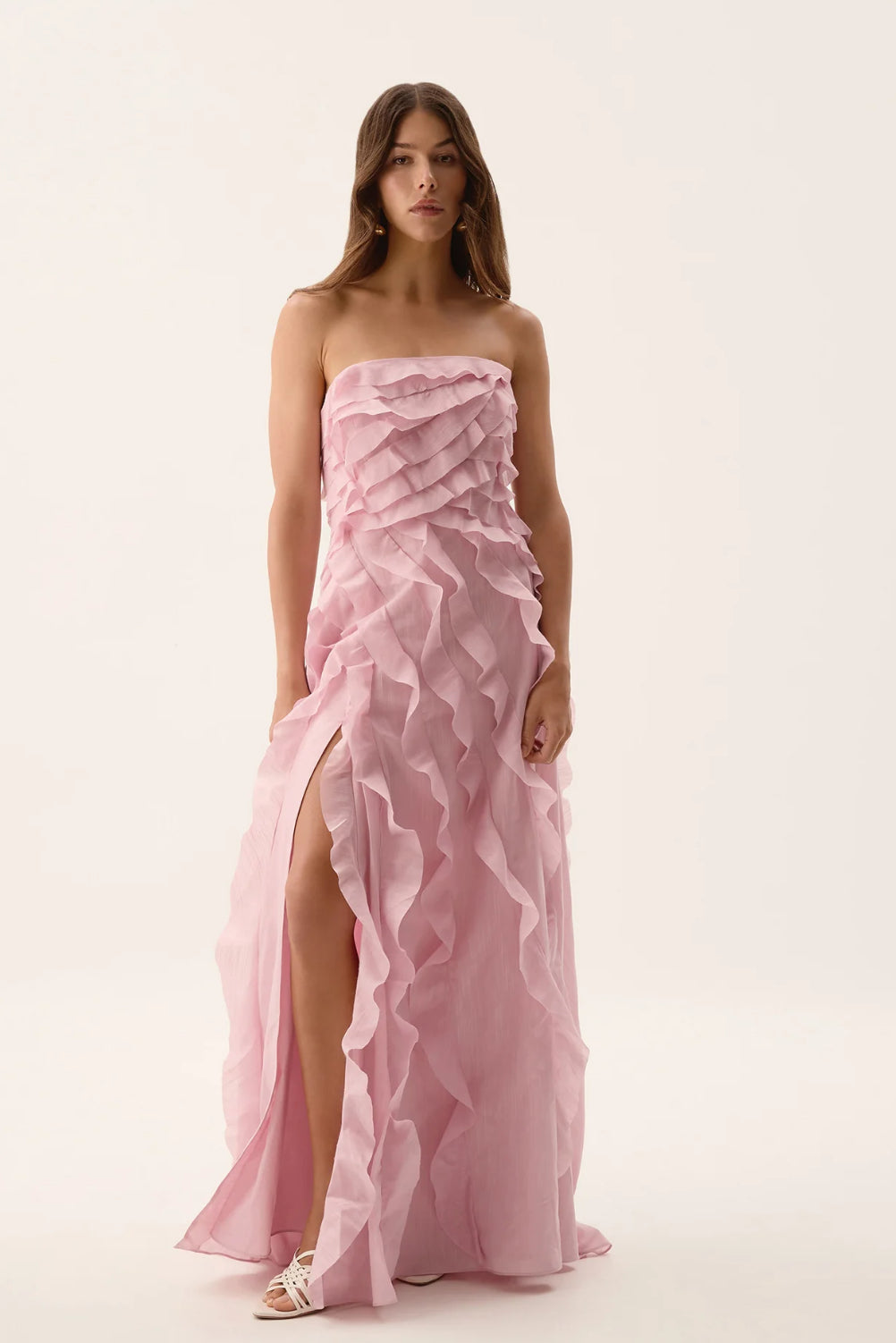 Aje Allairie Gown Chalk Pink