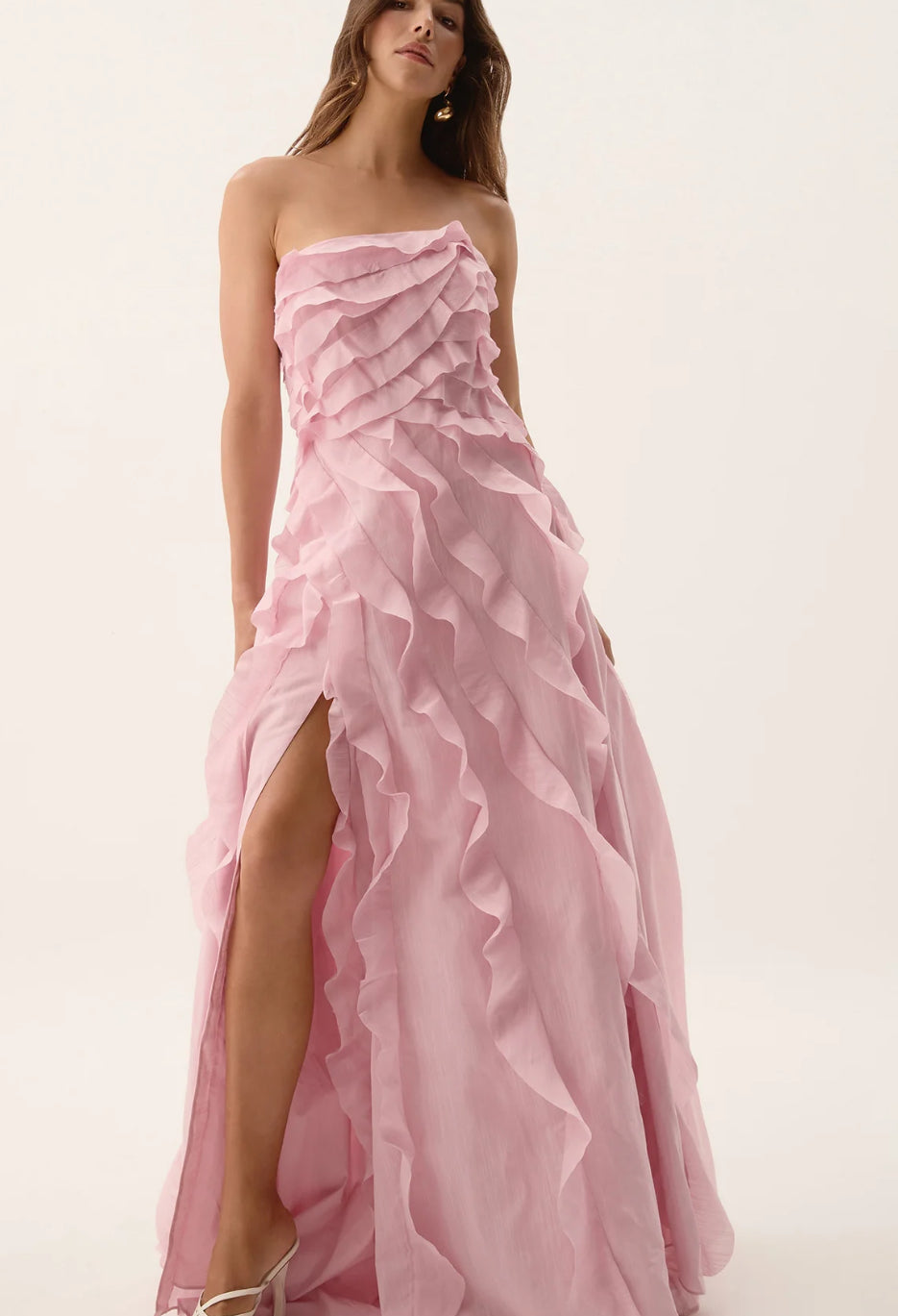Aje Allairie Gown Chalk Pink