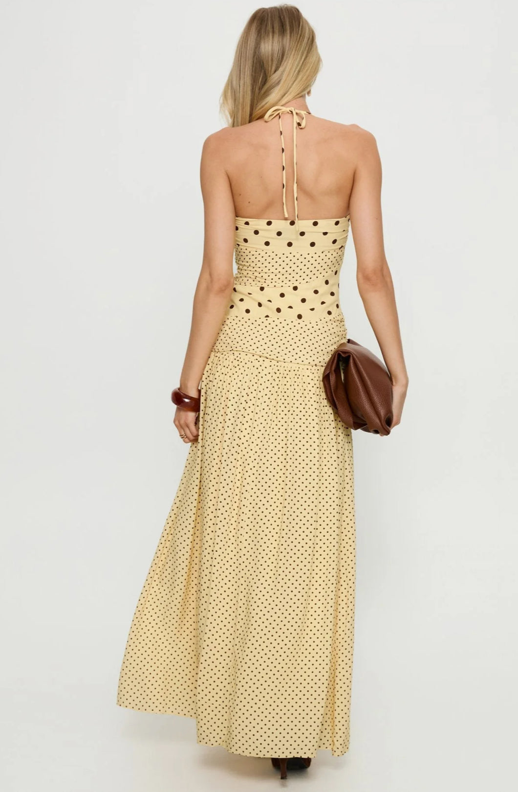 Princess Polly Marguerite Halter Maxi Dress Lemon