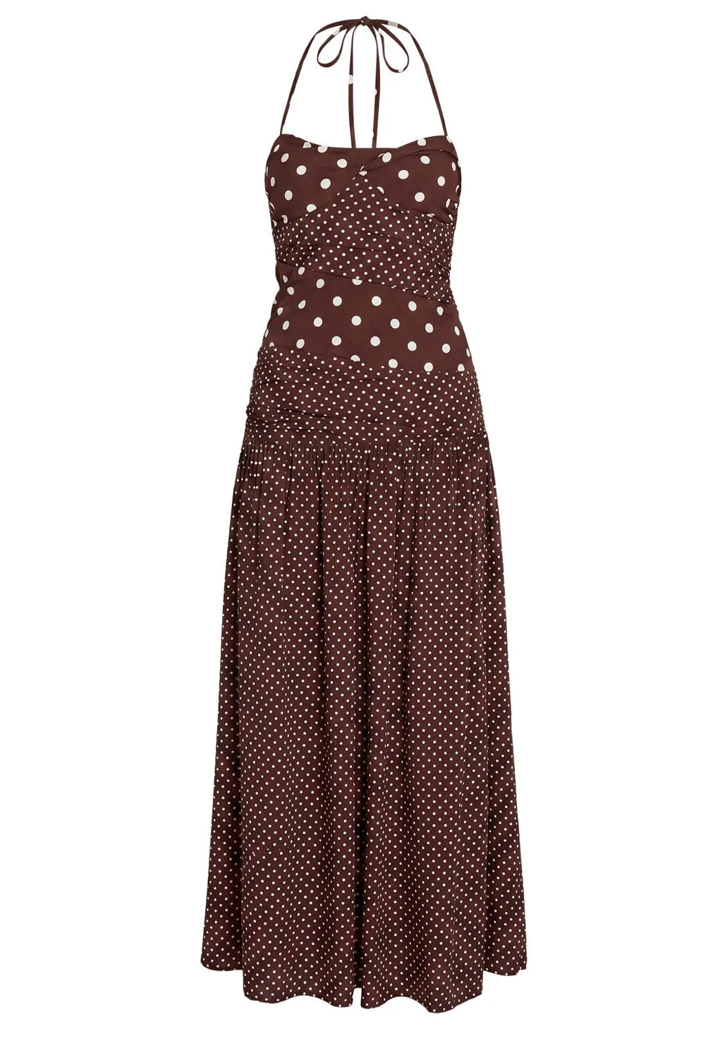 Princess Polly Marguerite Halter Maxi Dress Brown