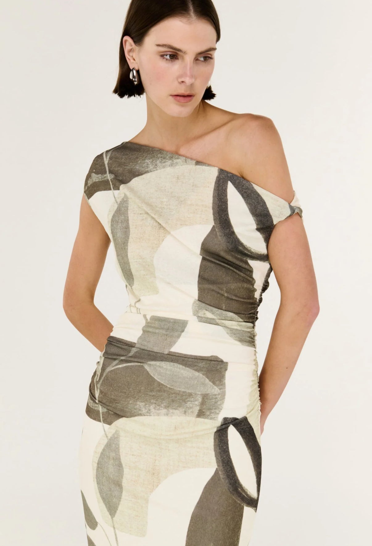 Staple The Label Ophiele Leaf Print Twist Midi