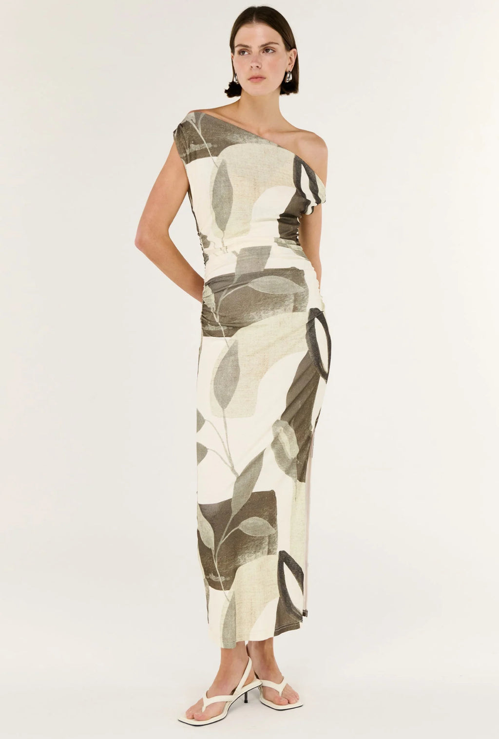 Staple The Label Ophiele Leaf Print Twist Midi