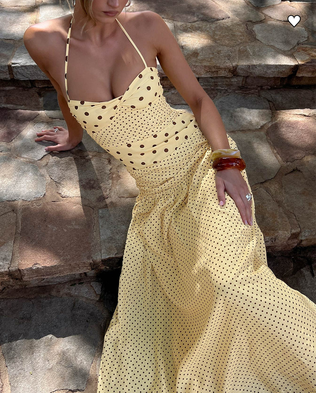 Princess Polly Marguerite Halter Maxi Dress Lemon