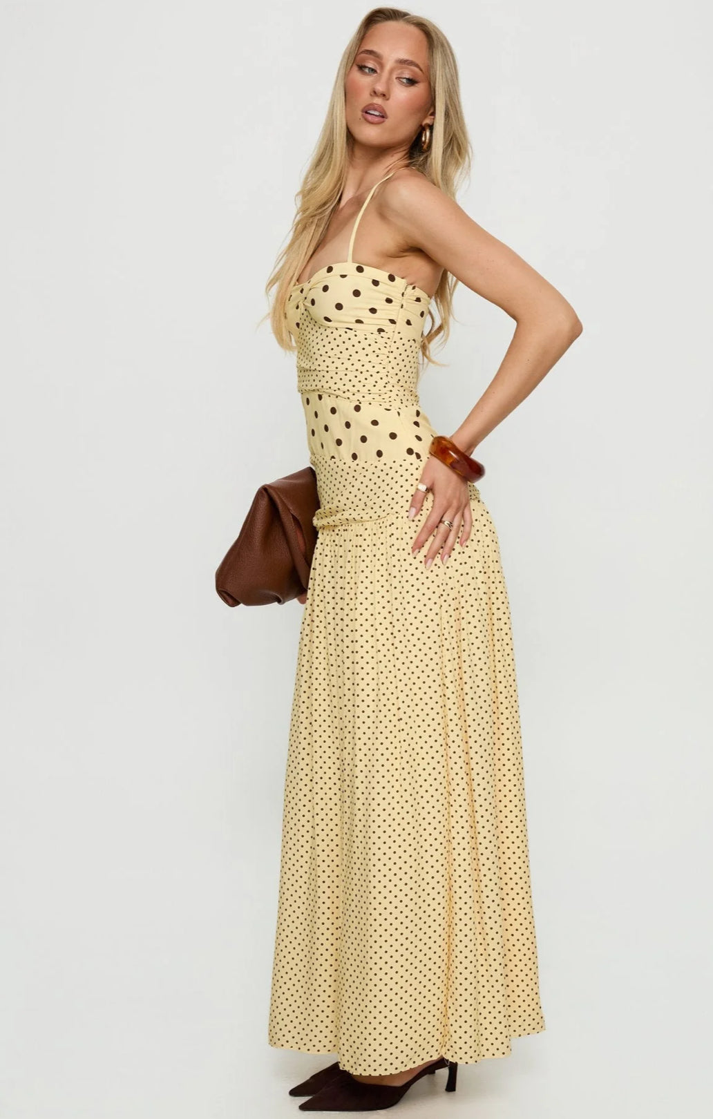 Princess Polly Marguerite Halter Maxi Dress Lemon