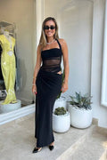 BENNI Gina Halter dress Black