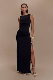 Meshki Henley dress black