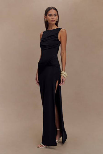 Meshki Henley dress black