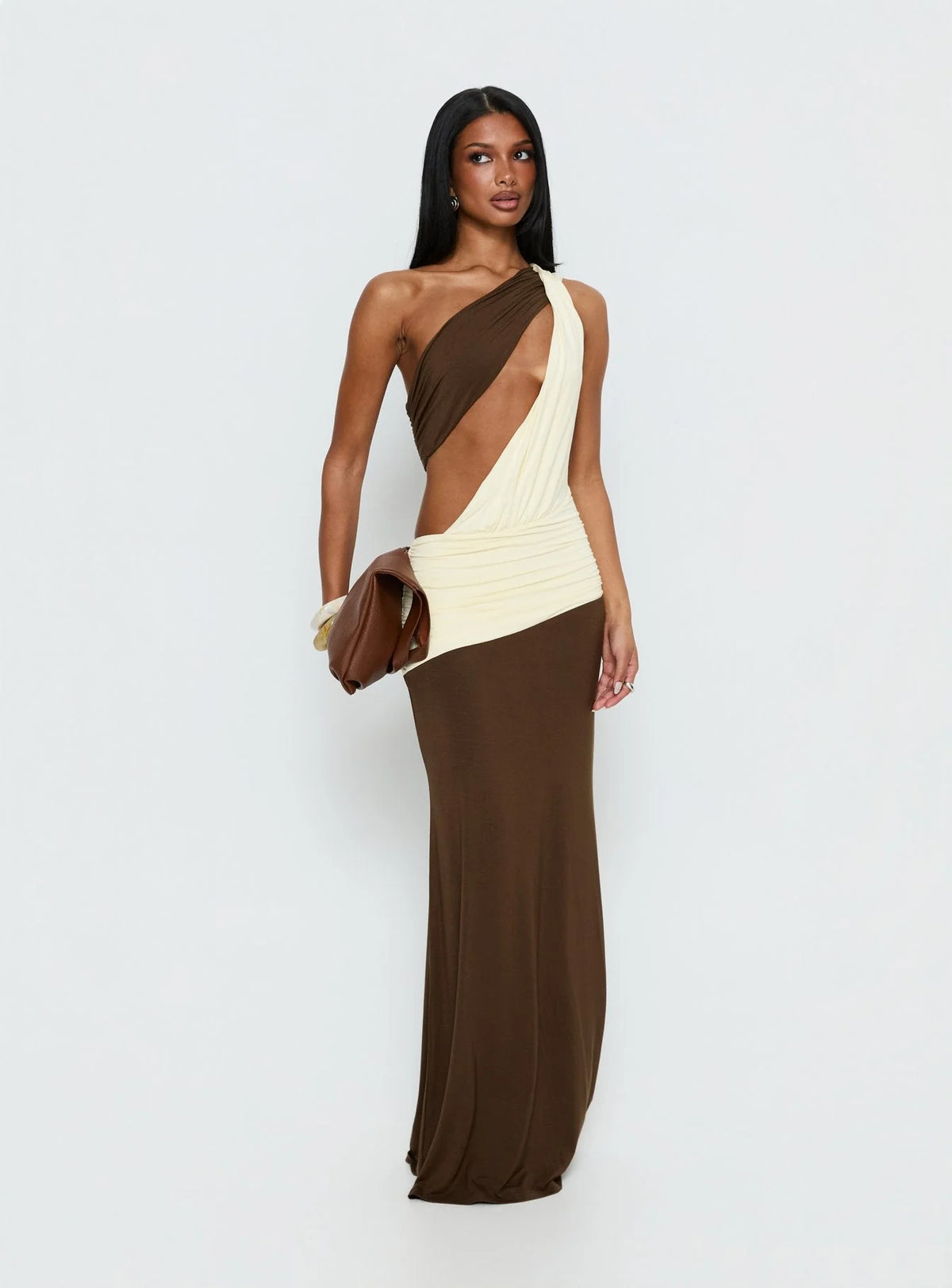 Princess Polly Loletta Draped One Shoulder Maxi Dress