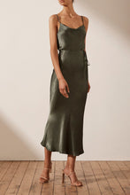 Shona Joy La Lune Bias Slip Dress Olive