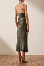 Shona Joy La Lune Bias Slip Dress Olive