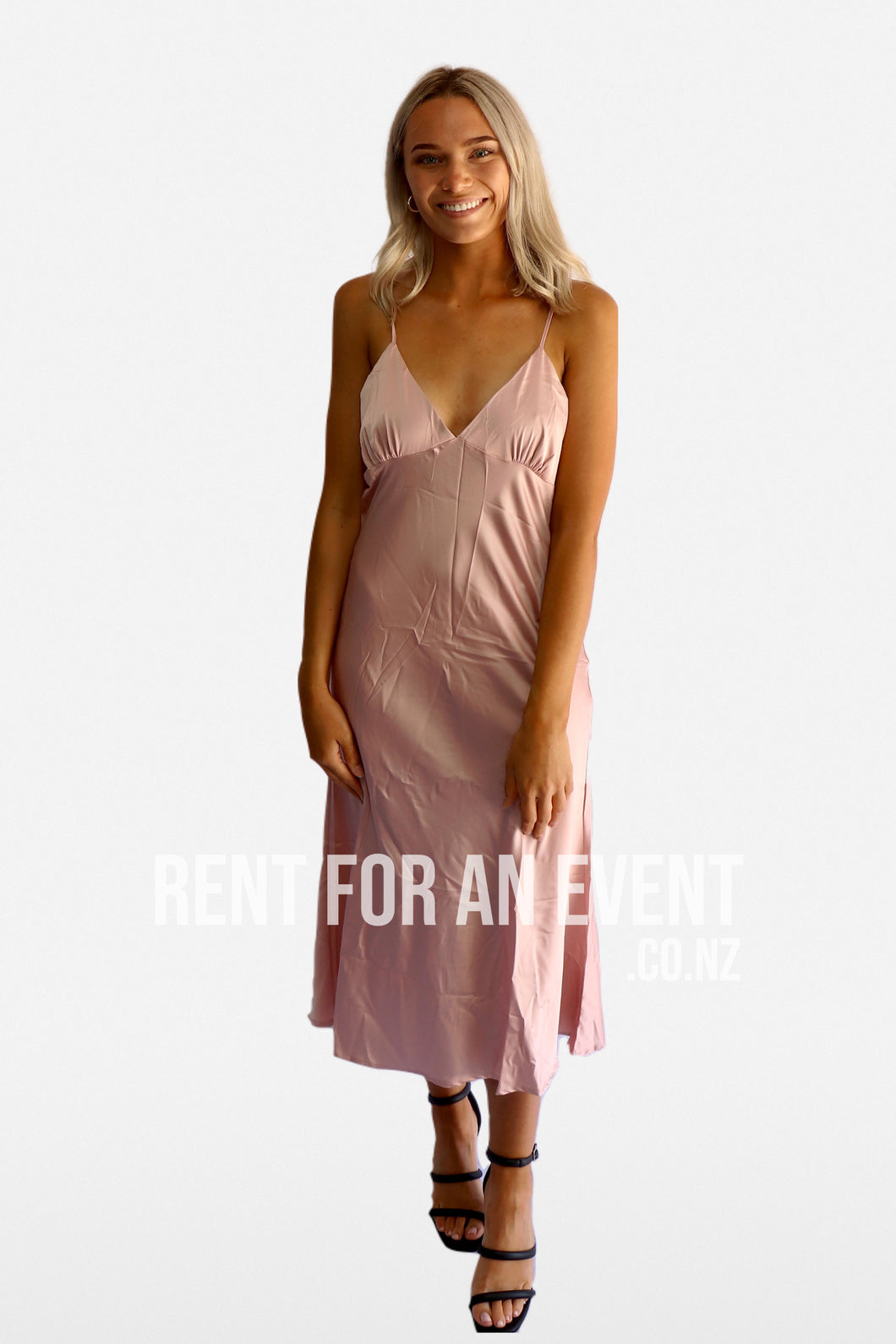 Boutique Pink Satin Slip Dress